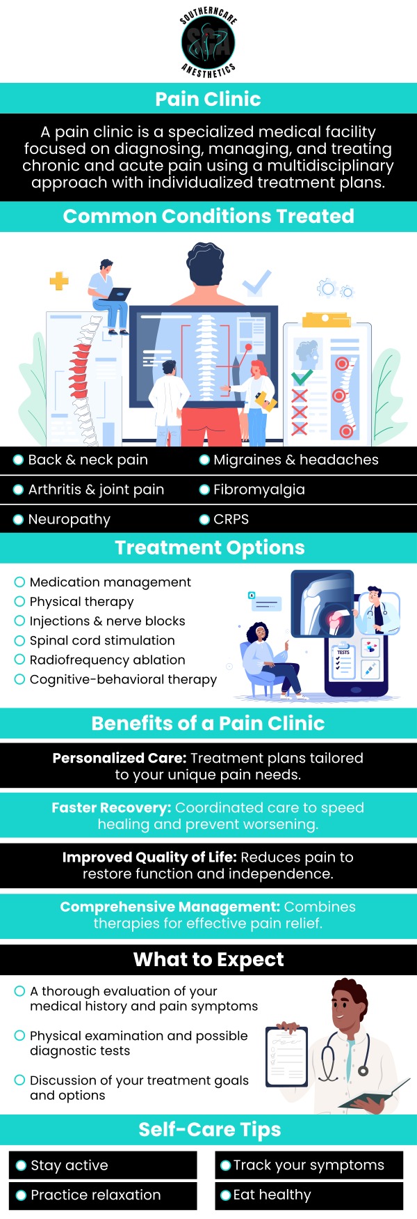 To schedule an appointment at Southern Care Anesthetics, you can either use our easy-to-navigate website for online booking or call us directly. The staff is ready to assist you in finding a convenient time and ensuring your consultation is scheduled efficiently. You can also reach out to the New Patient Coordinator for any guidance you may need. Advance scheduling is recommended to ensure timely and focused care for your pain management needs. For more information, contact us or book an appointment. We are located at 4 Willow Point Ste 1B Hattiesburg, MS 39402.